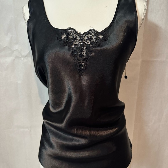 COS Black Satin Chemise with Lace Detail - Picture 7 of 8
